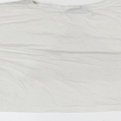 Womens UK Size 8 Topshop White Basic T-Shirt
