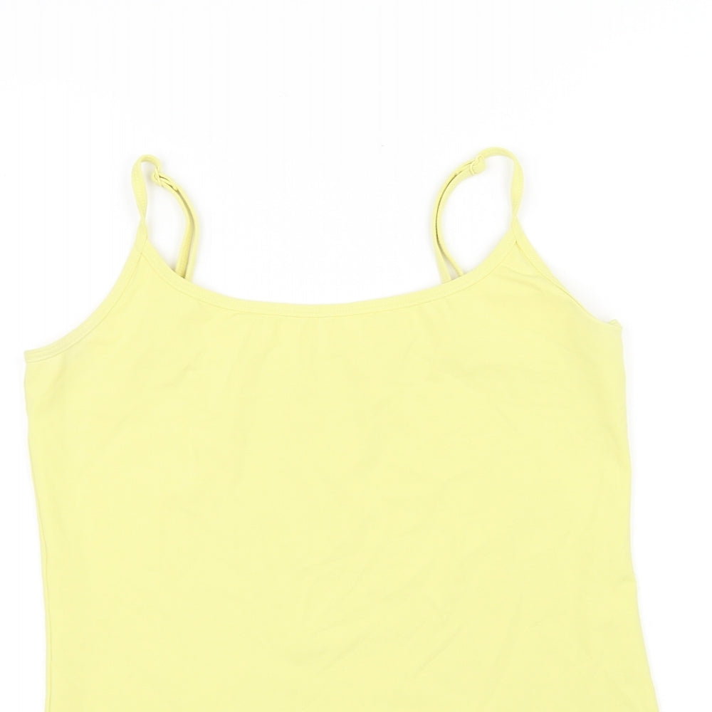 Womens UK Size 12 NEXT Yellow Basic Tank
