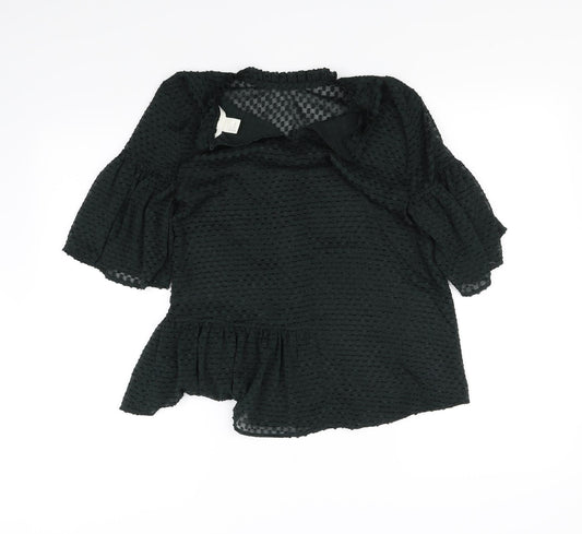 Womens UK Size 6 H&M Black Basic Blouse