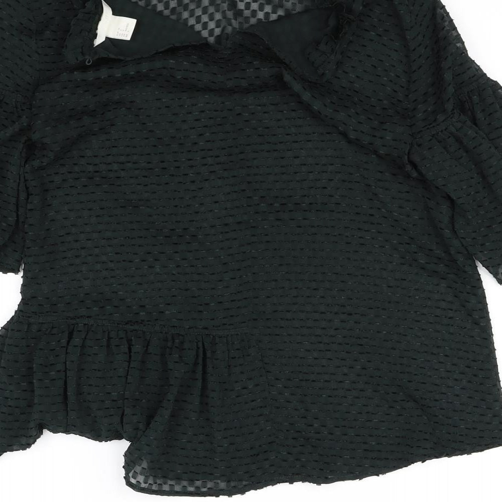 Womens UK Size 6 H&M Black Basic Blouse