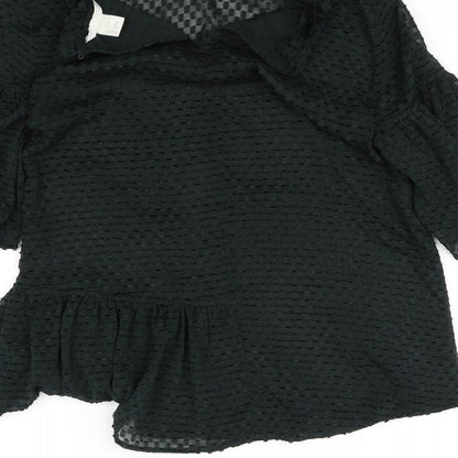 Womens UK Size 6 H&M Black Basic Blouse