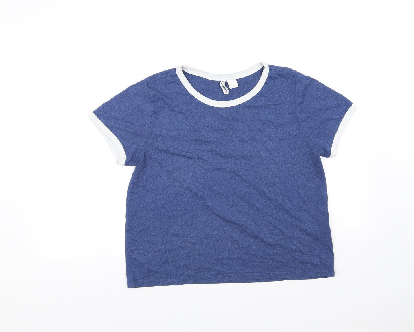 Womens UK Size L Divided Blue Basic T-Shirt