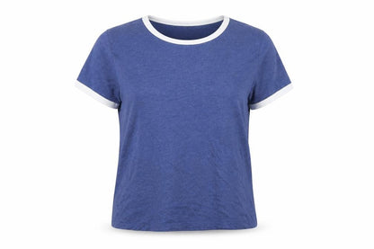 Womens UK Size L Divided Blue Basic T-Shirt