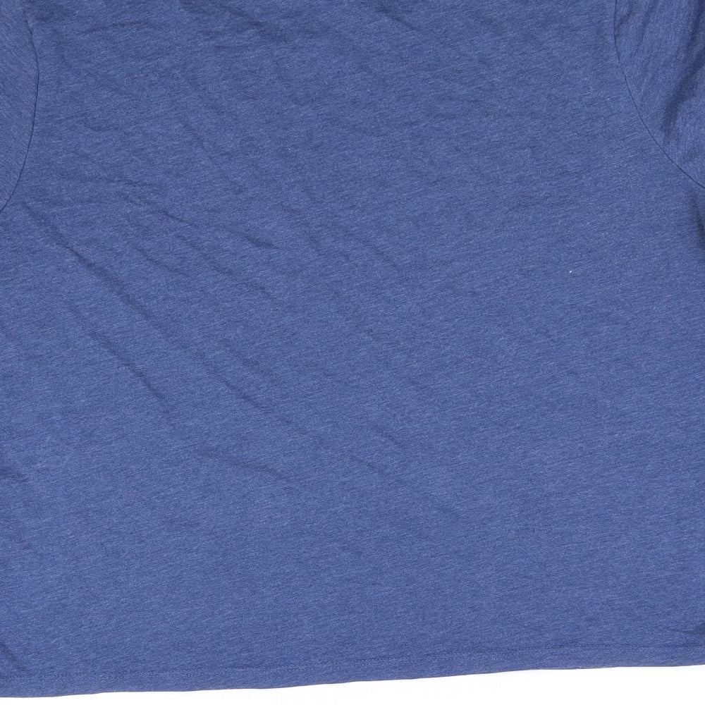 Womens UK Size L Divided Blue Basic T-Shirt