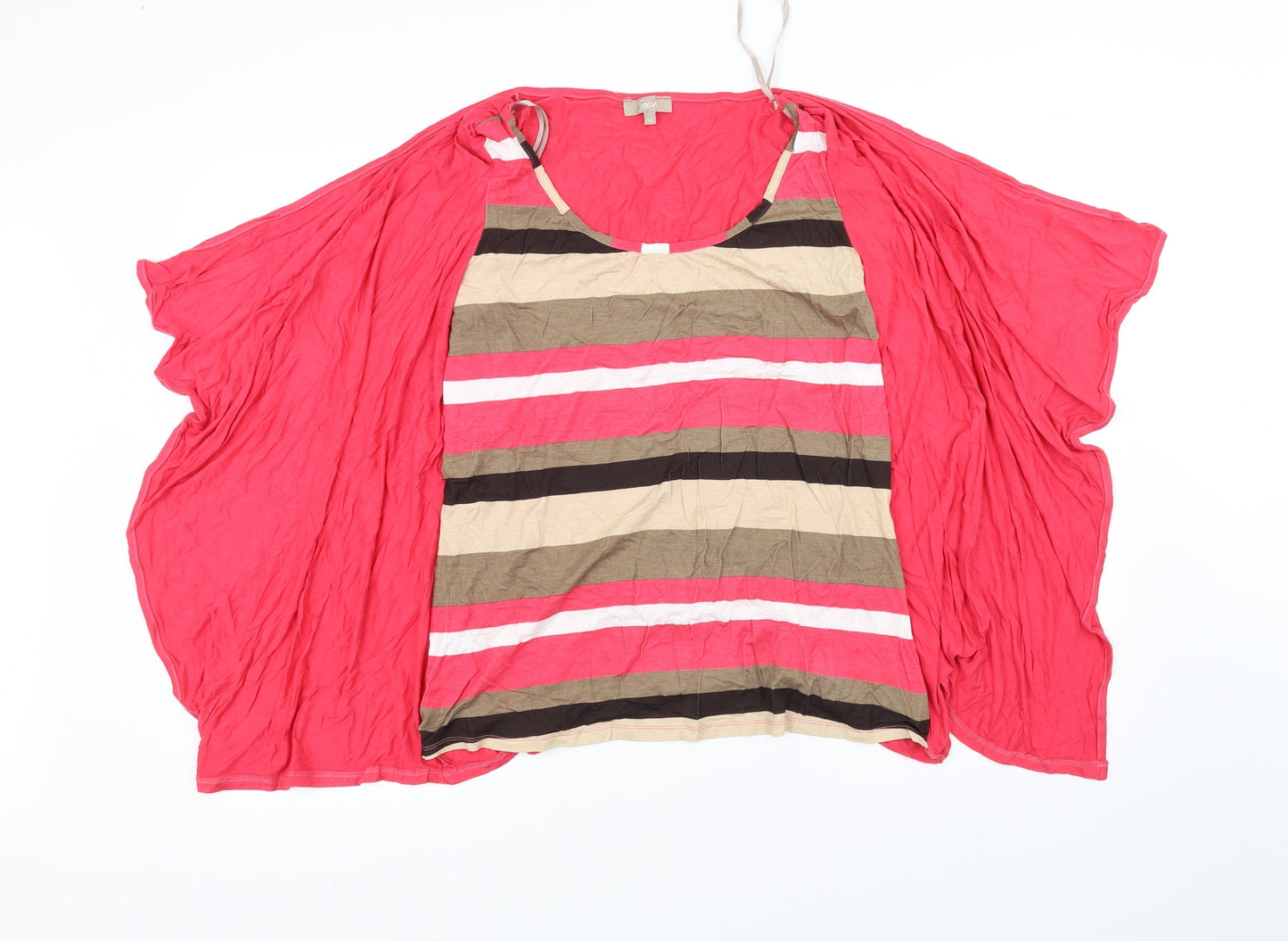 Womens UK Size 14 Soon Red Basic T-Shirt