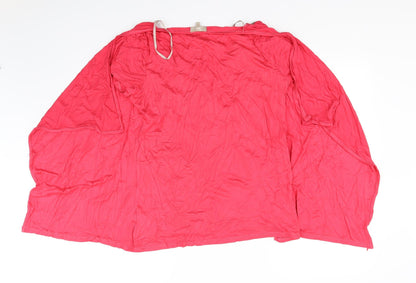Womens UK Size 14 Soon Red Basic T-Shirt