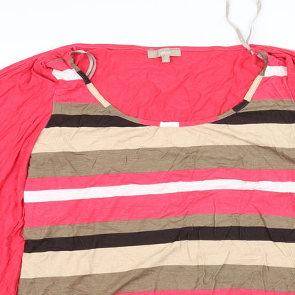 Womens UK Size 14 Soon Red Basic T-Shirt