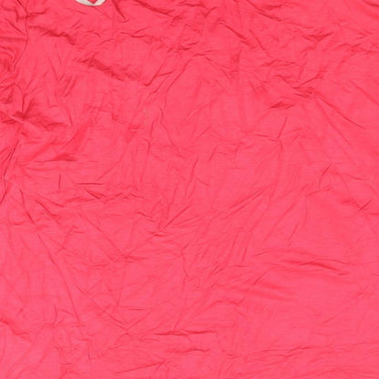 Womens UK Size 14 Soon Red Basic T-Shirt