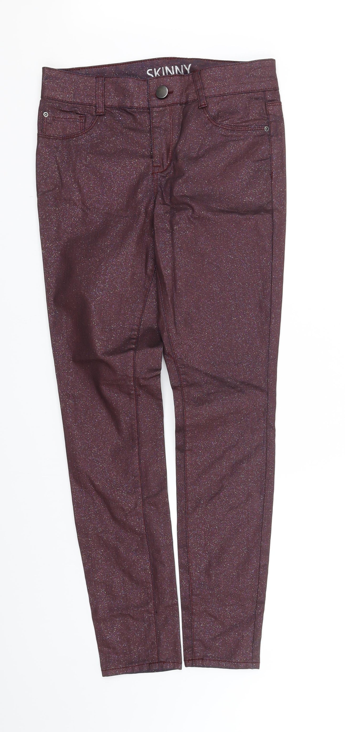 skinny Womens Purple   Trousers  Size 8 L32 in