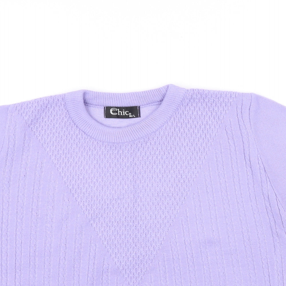 CHIC Womens Purple   Pullover Jumper Size M