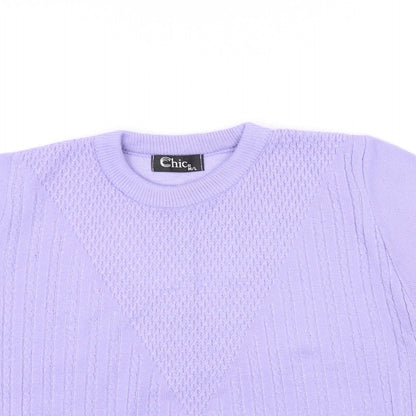 CHIC Womens Purple   Pullover Jumper Size M