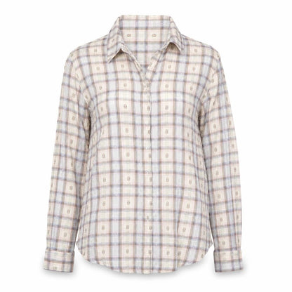 New Look Womens Silver Check  Basic Button-Up Size 10