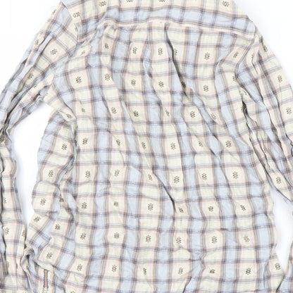New Look Womens Silver Check  Basic Button-Up Size 10