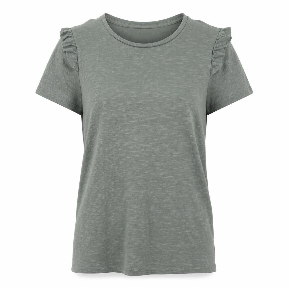 Womens UK Size 10 Papaya Green Basic T-Shirt