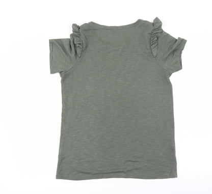 Womens UK Size 10 Papaya Green Basic T-Shirt