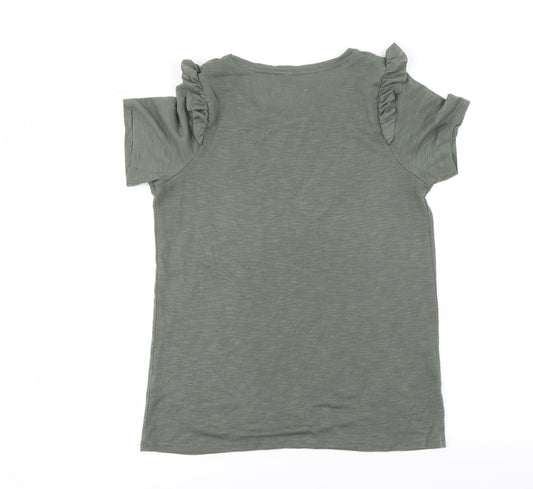 Womens UK Size 10 Papaya Green Basic T-Shirt