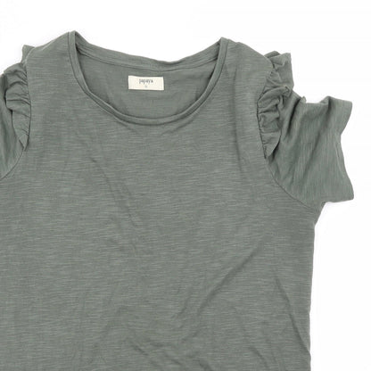 Womens UK Size 10 Papaya Green Basic T-Shirt