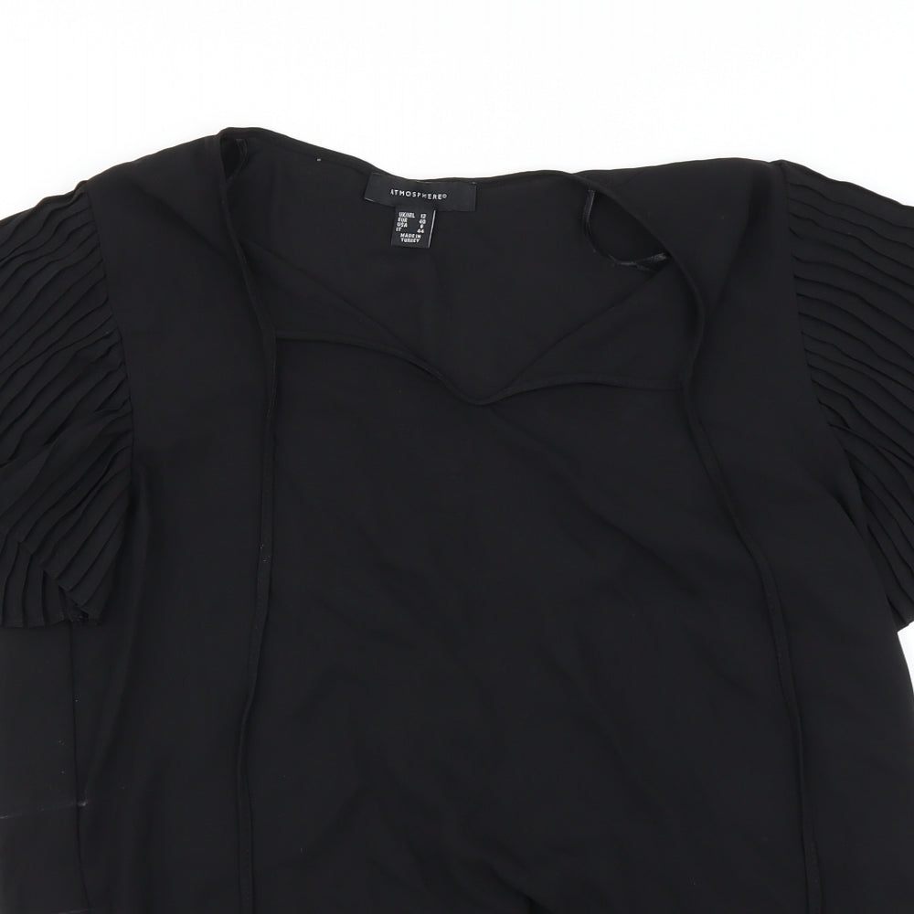 Womens UK Size 12 Atmosphere Black Basic Blouse