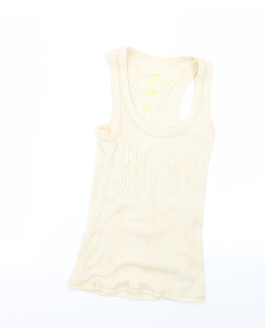 Preworn Womens Yellow   Basic T-Shirt Size 10