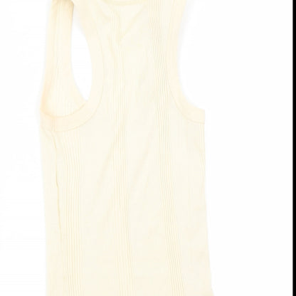 Preworn Womens Yellow   Basic T-Shirt Size 10