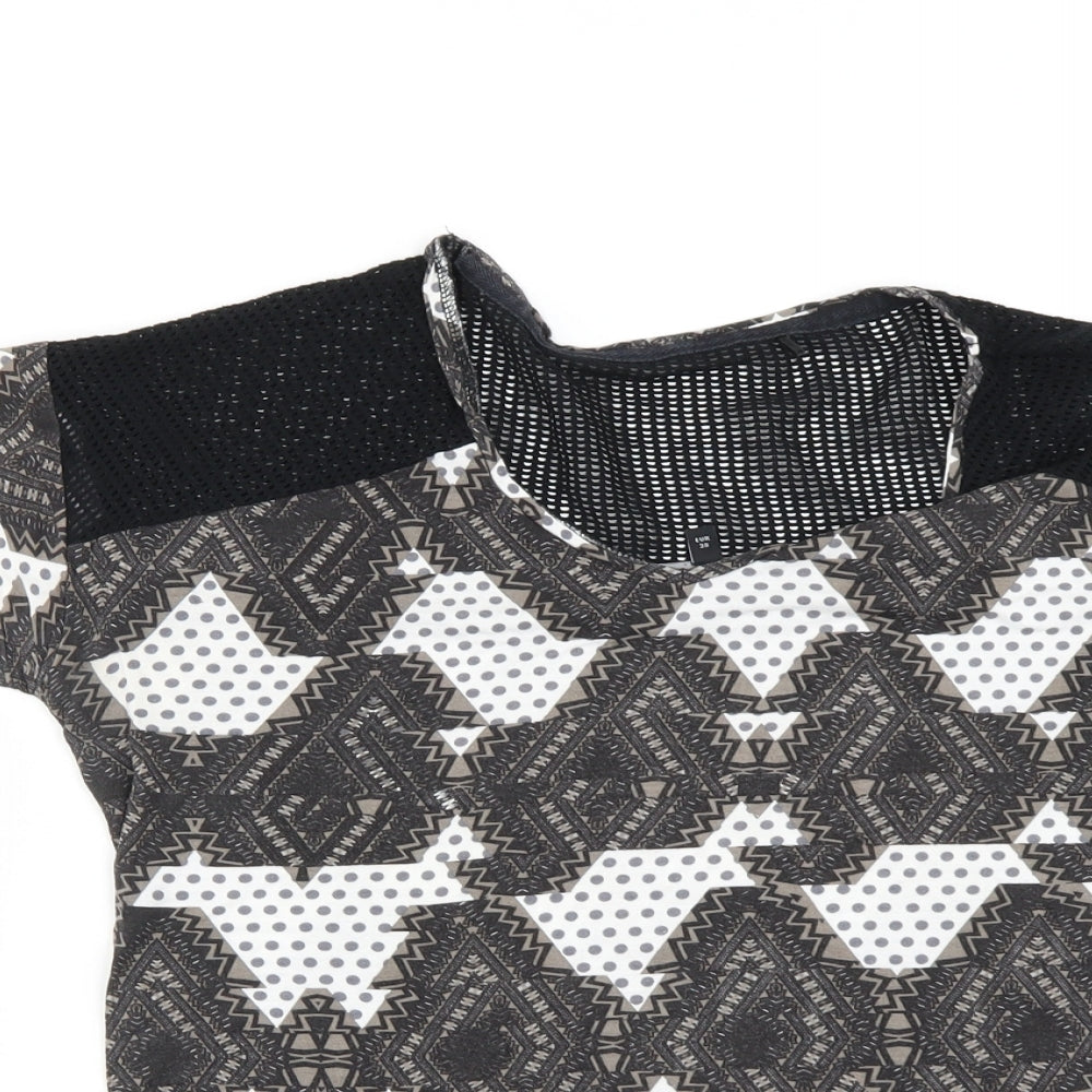 Womens UK Size 10 NEXT Black Basic T-Shirt
