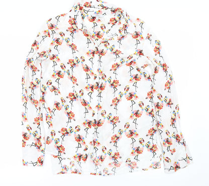 Womens UK Size 10 NEXT White Basic Button-Up