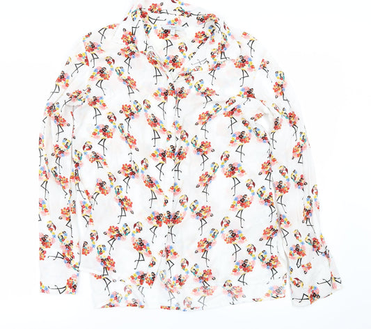 Womens UK Size 10 NEXT White Basic Button-Up