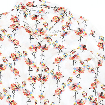Womens UK Size 10 NEXT White Basic Button-Up