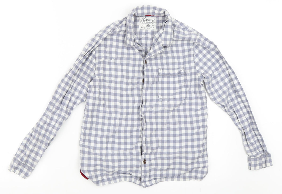 Marks & Spencer Boys Grey   Basic Button-Up Size 9-10 Years