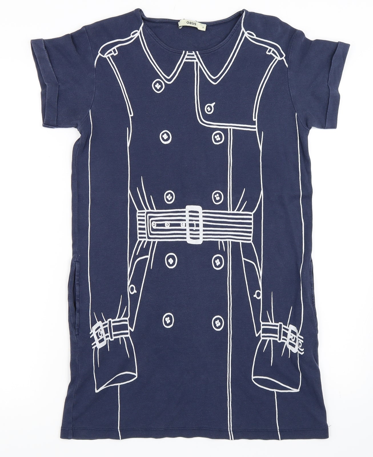 Oasis Womens Blue   T-Shirt Dress  Size S