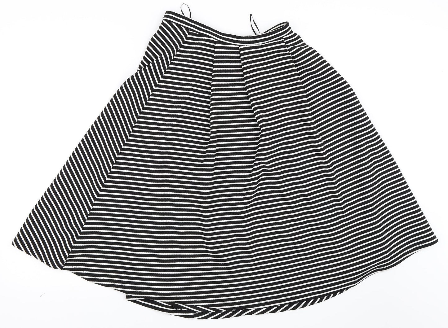 New Look Womens White Striped  Flare Skirt Size 8