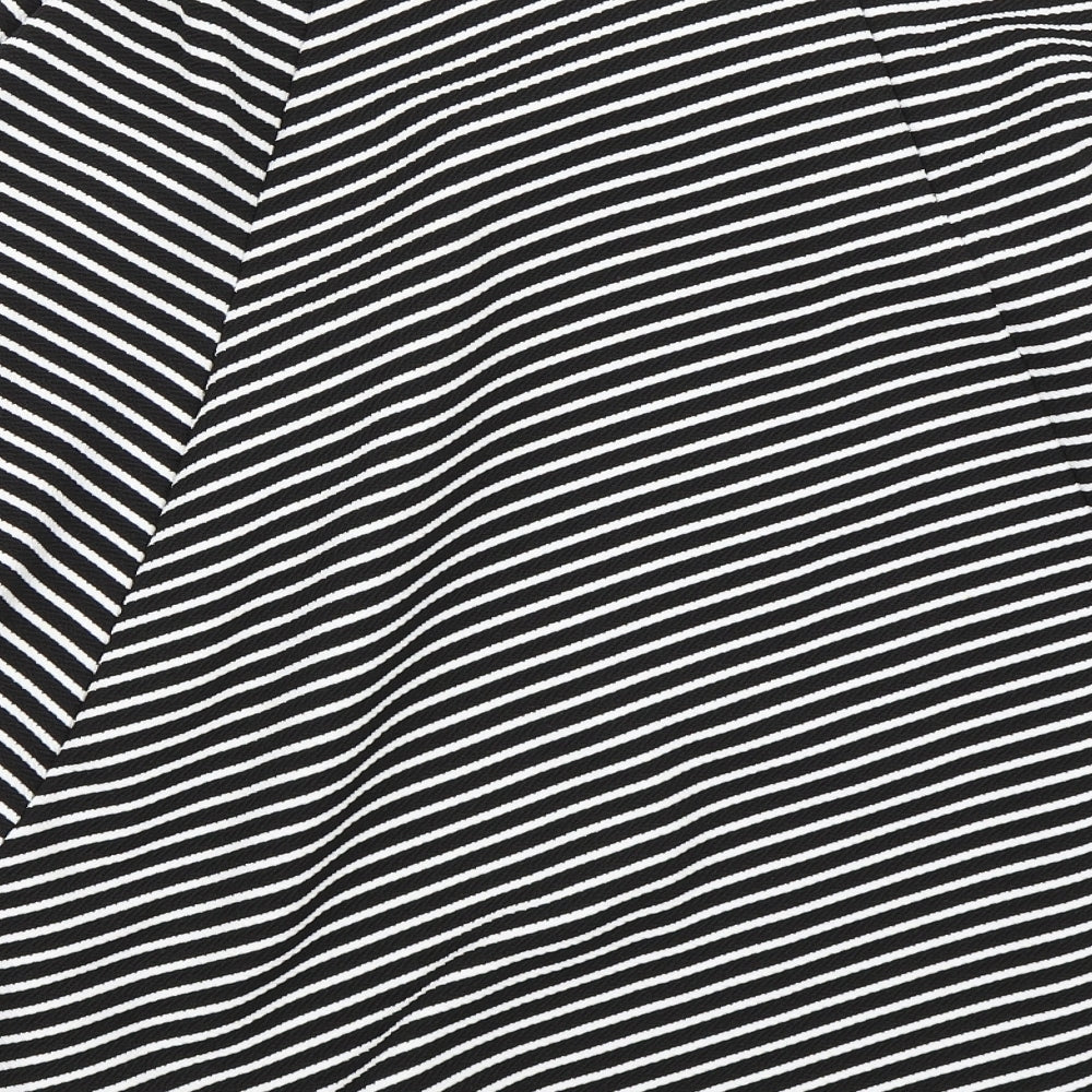 New Look Womens White Striped  Flare Skirt Size 8