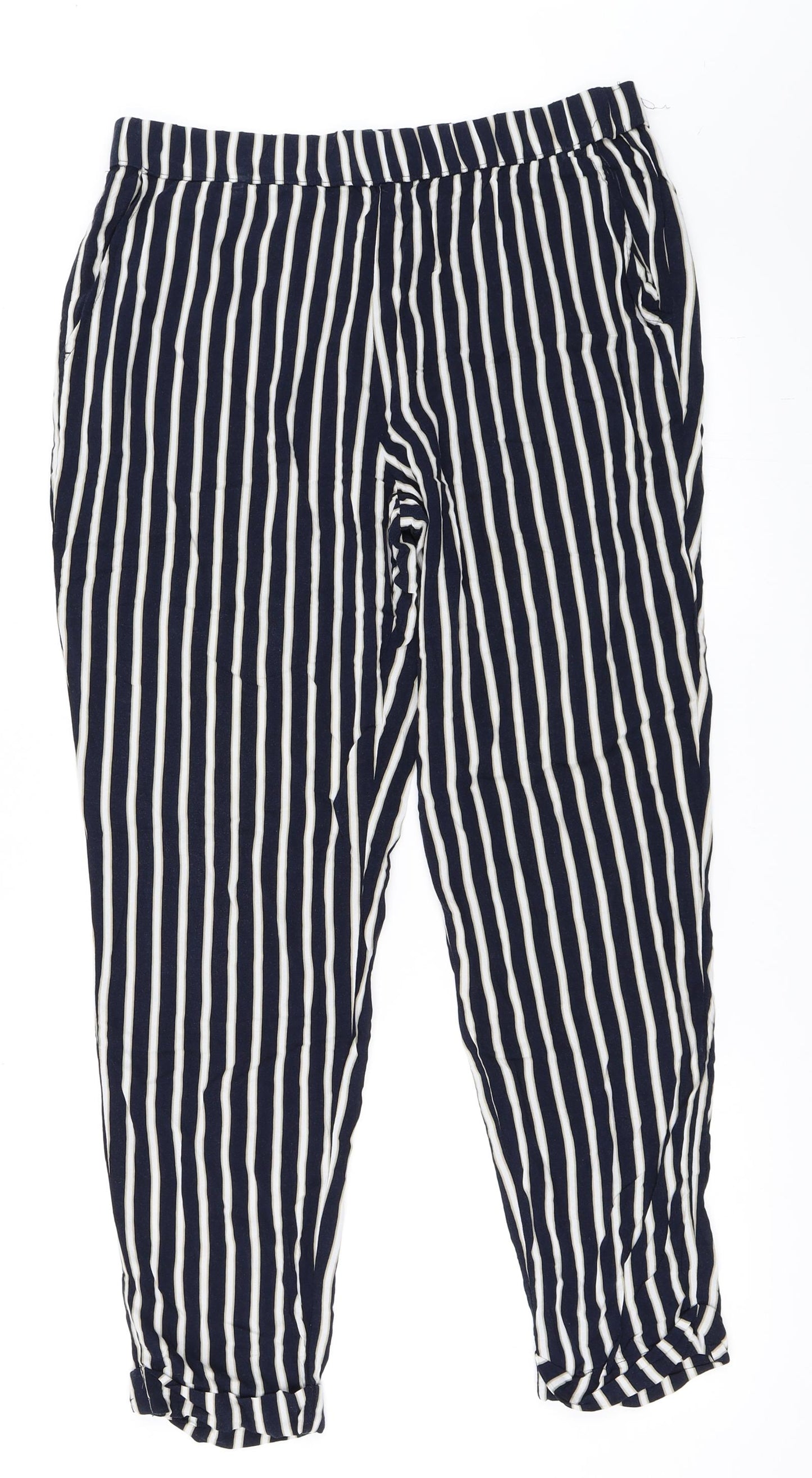 Yessica Womens Blue Striped  Trousers  Size 42 L27 in
