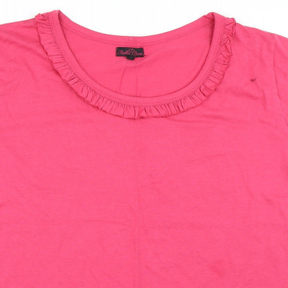 Bella Beau Womens Pink   Basic T-Shirt Size L