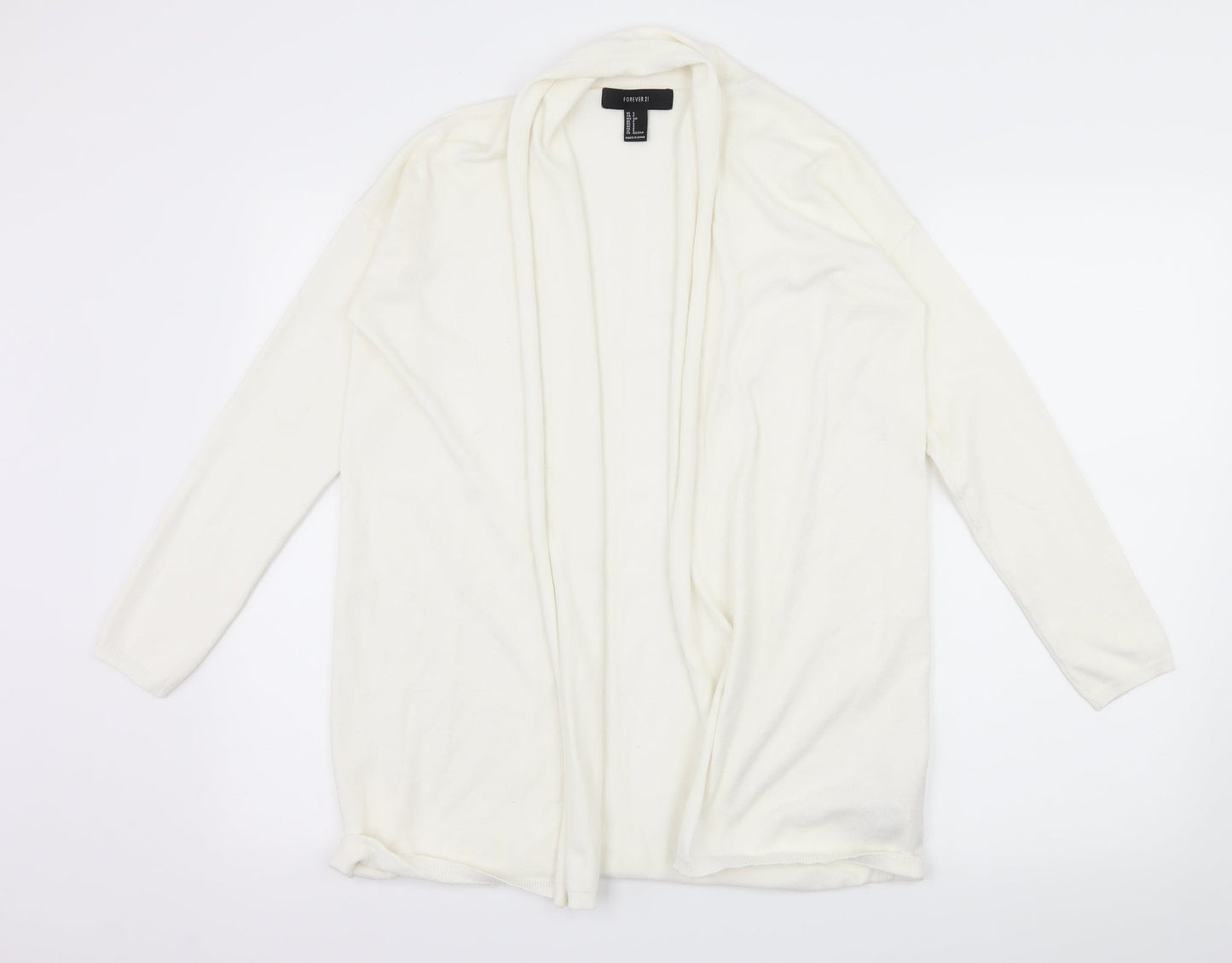 FOREVER 21 Womens Ivory  Knit Cardigan Jumper Size S