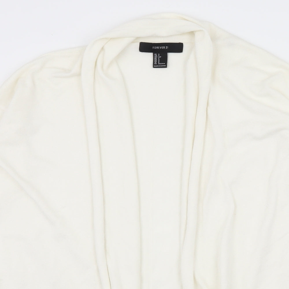 FOREVER 21 Womens Ivory  Knit Cardigan Jumper Size S