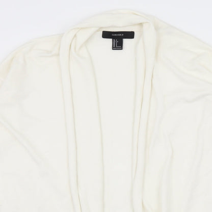 FOREVER 21 Womens Ivory  Knit Cardigan Jumper Size S