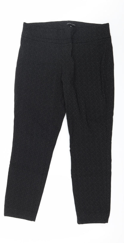 Adrienne Vittadini Womens Black Polka Dot  Trousers  Size 14 L25 in