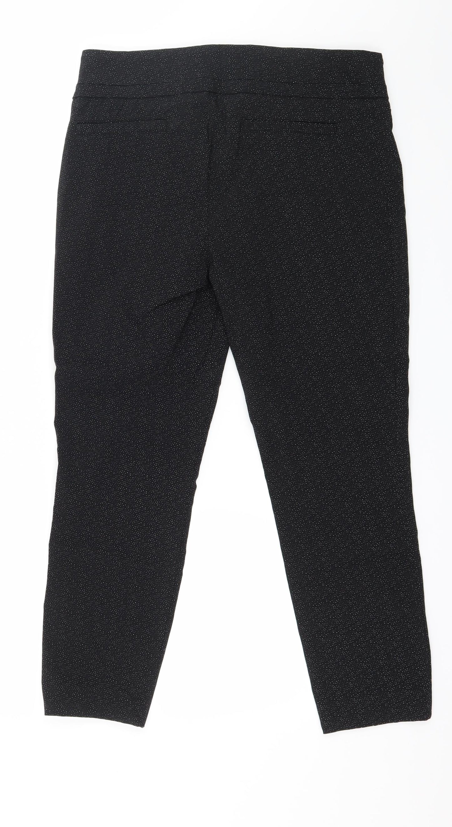 Adrienne Vittadini Womens Black Polka Dot  Trousers  Size 14 L25 in
