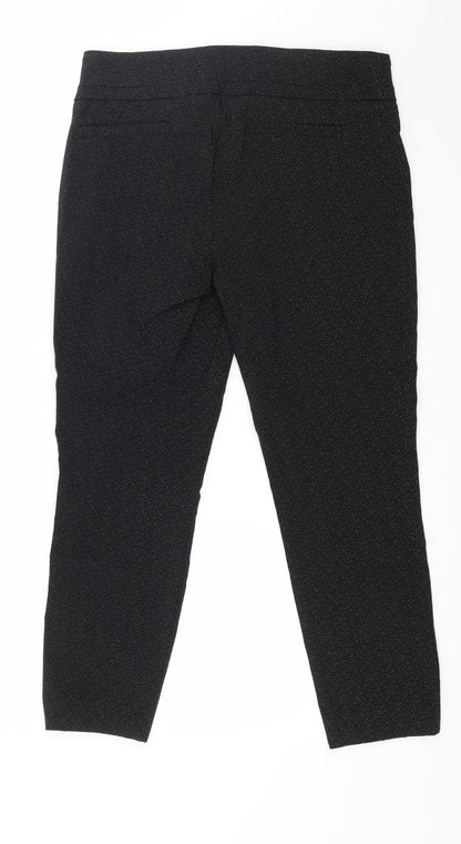 Adrienne Vittadini Womens Black Polka Dot  Trousers  Size 14 L25 in