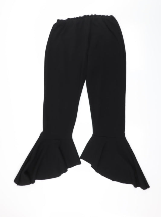 Womens UK Size 14 Preworn Regular Fit  Black Trousers