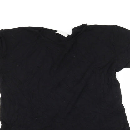 Miss Faceless Womens Black  Jersey Basic T-Shirt Size M