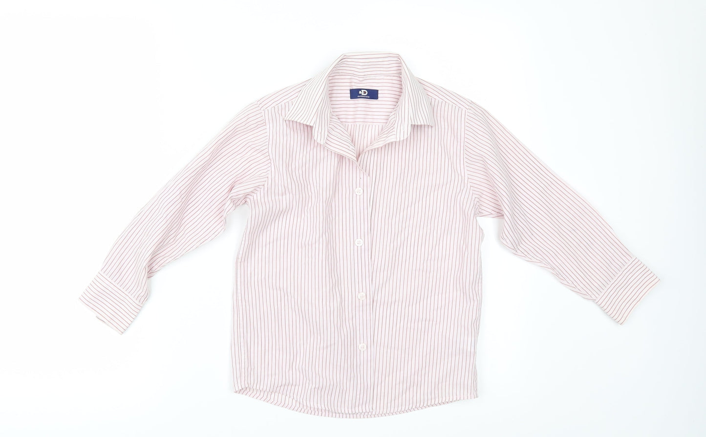 Duck & Dodge Boys Red Striped  Basic Button-Up Size 6 Years