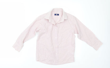 Duck & Dodge Boys Red Striped  Basic Button-Up Size 6 Years