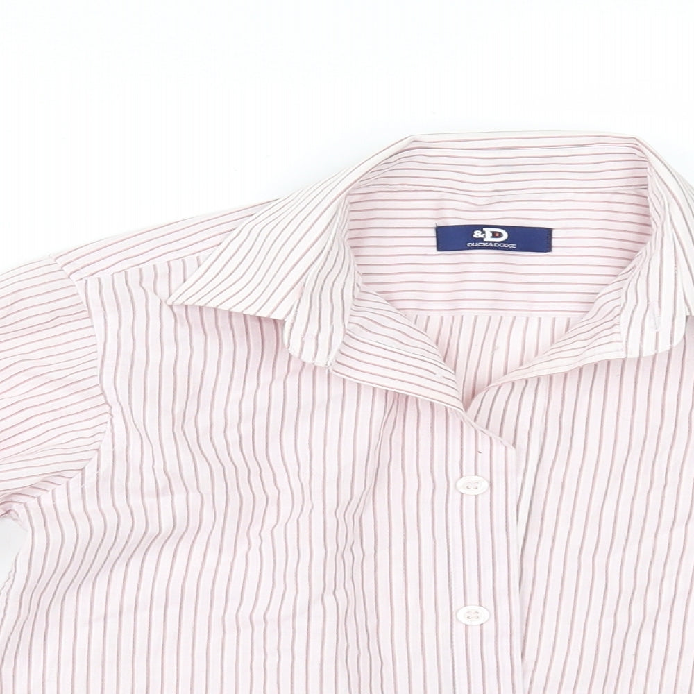 Duck & Dodge Boys Red Striped  Basic Button-Up Size 6 Years