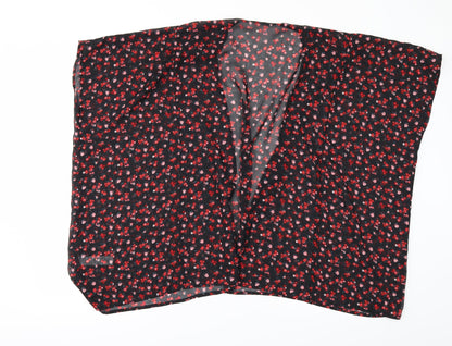 George Girls Black Floral  Kimono Blouse Size 11-12 Years