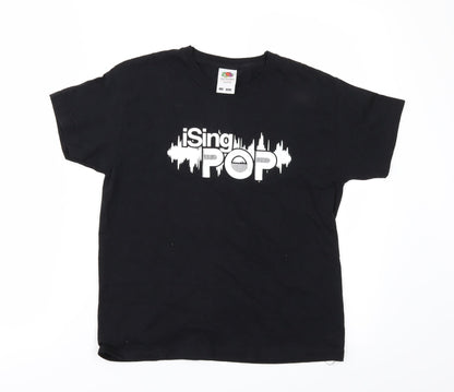 Fruit of the Loom Girls Black   Basic T-Shirt Size 7-8 Years