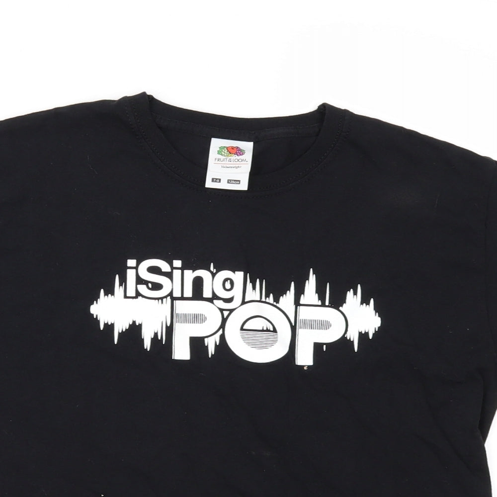 Fruit of the Loom Girls Black   Basic T-Shirt Size 7-8 Years