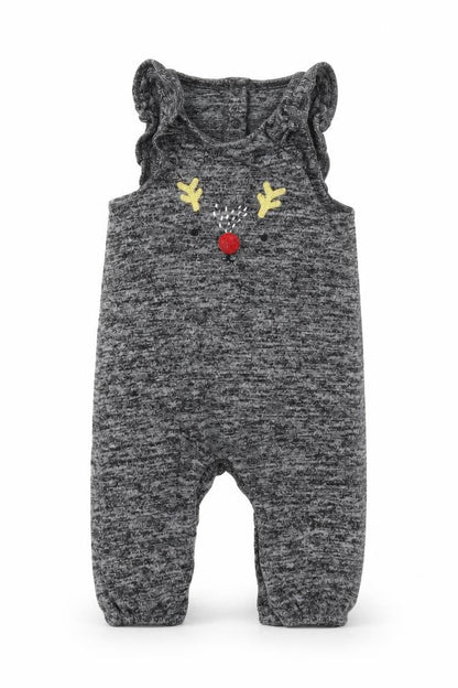 F&F Girls Grey   Babygrow One-Piece Size 6-9 Months  - CHRISMTAS