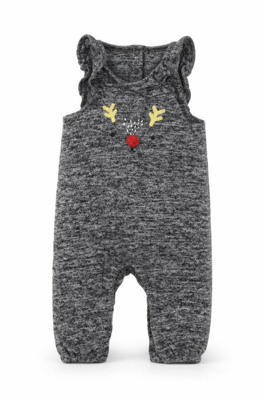 F&F Girls Grey   Babygrow One-Piece Size 6-9 Months  - CHRISMTAS